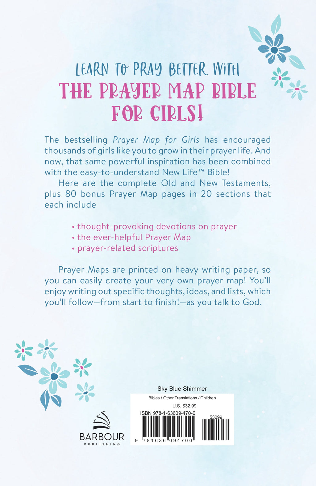 NLV The Prayer Map Bible for Girls, a prayer-based Bible for young girls to grow in faith