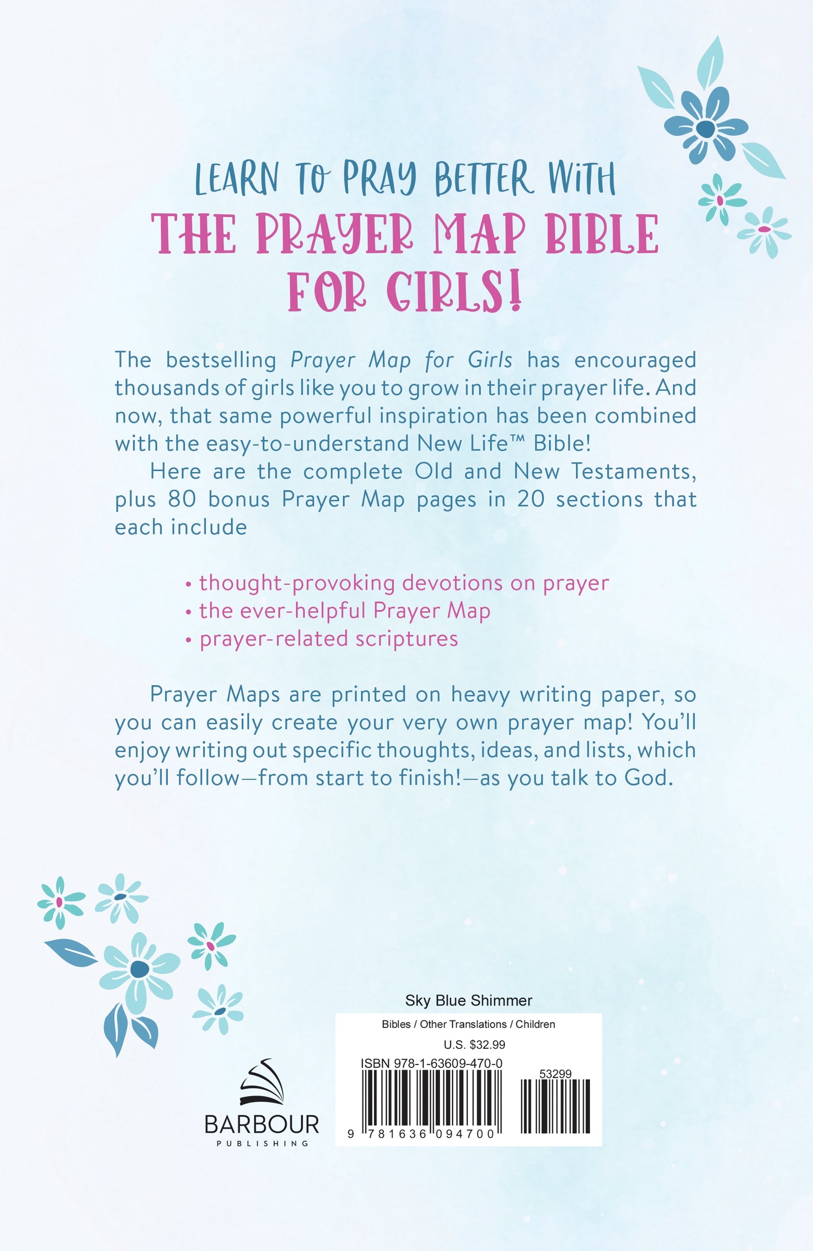 NLV The Prayer Map Bible for Girls, a prayer-based Bible for young girls to grow in faith
