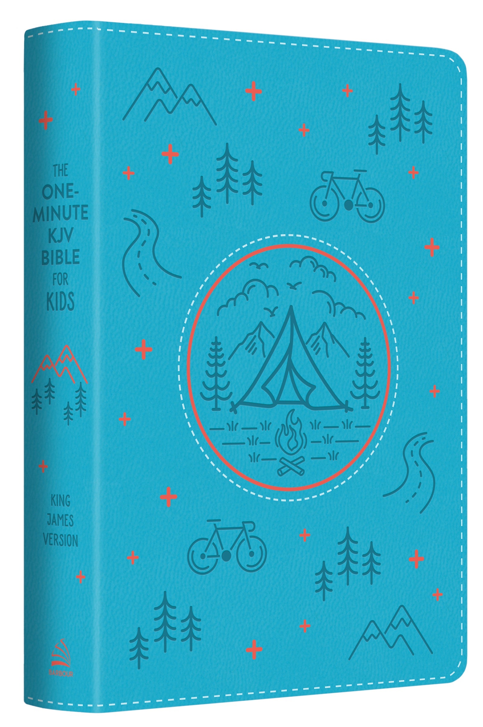 Product packaging of the KJV One-Minute Bible for Kids Adventure Blue (Red Letter Edition).