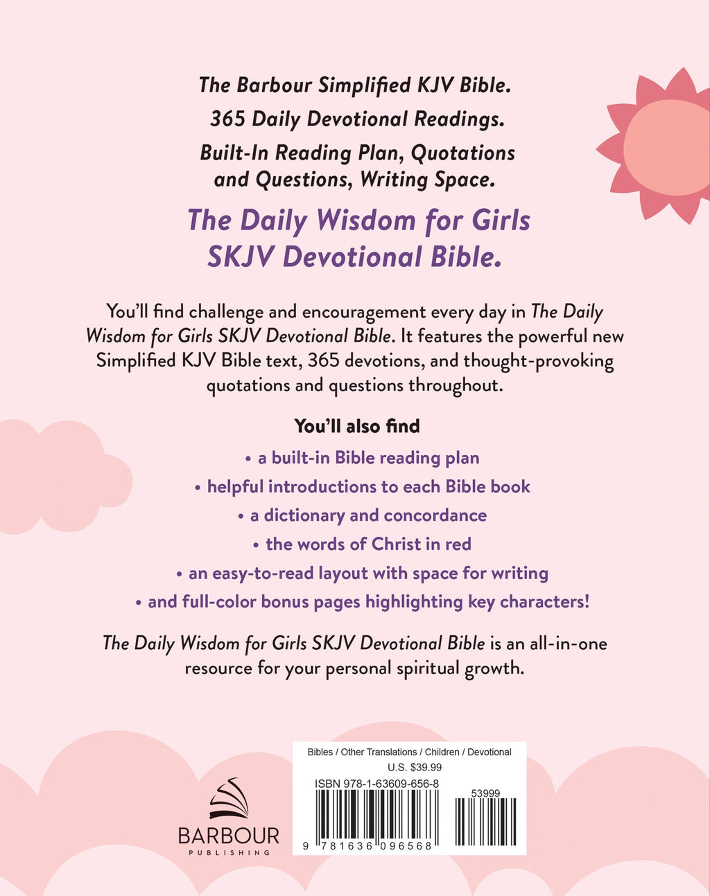 SKJV Daily Wisdom For Girls Devotional Bible Purple (Red Letter Edition)