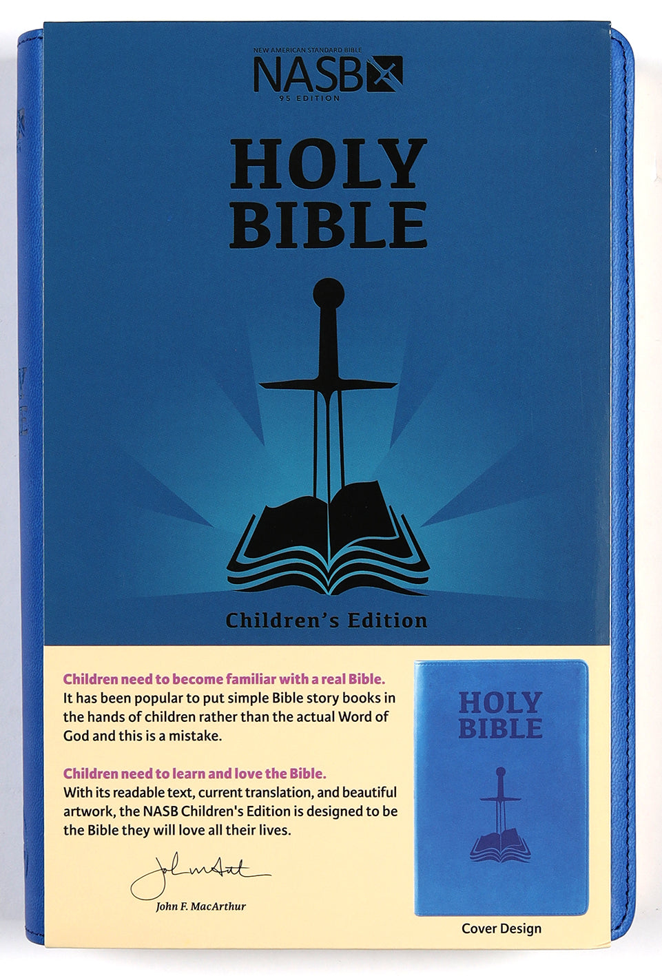 Inside pages of the NASB Children's Holy Bible with Red Letter edition in Dawn Blue