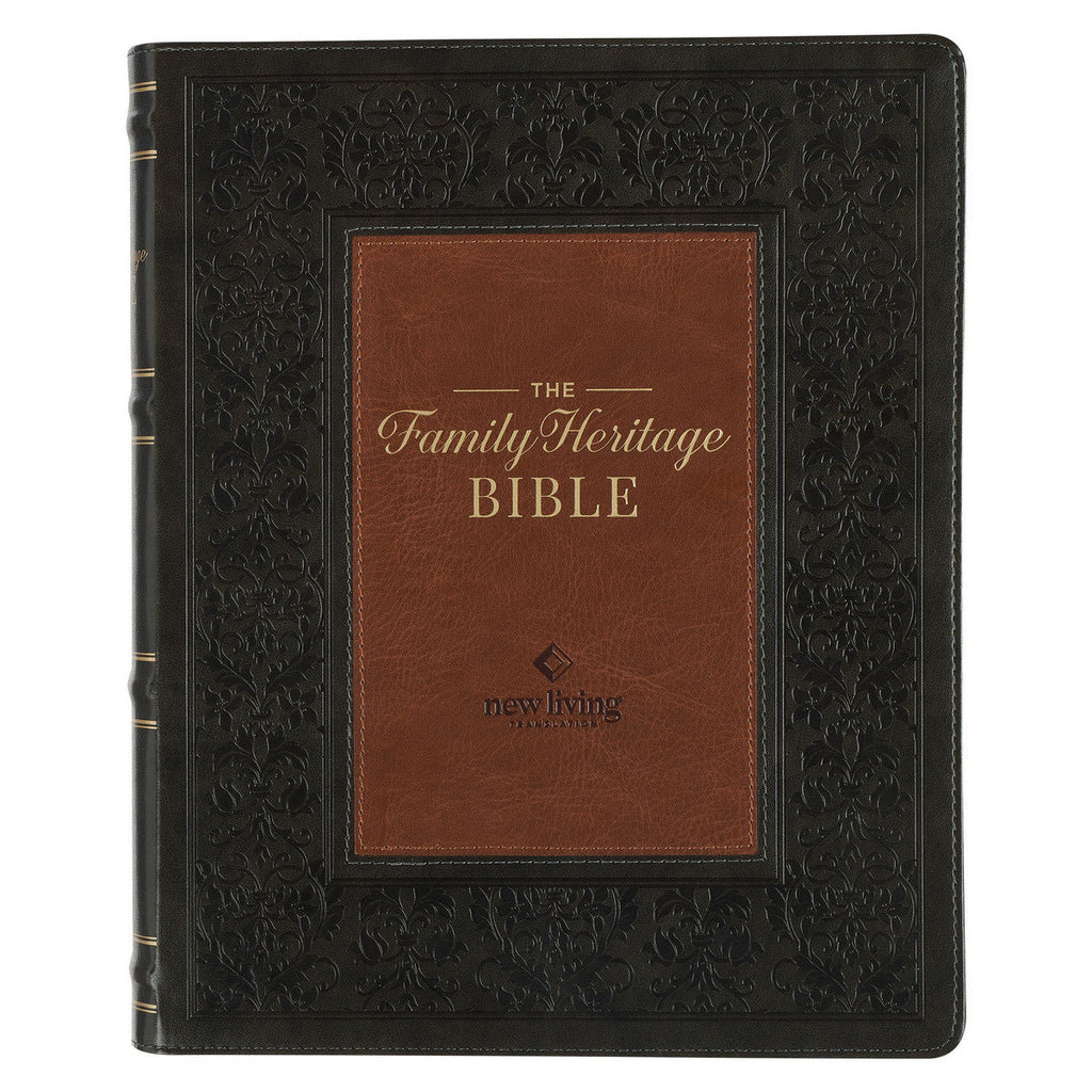 NLT Family Heritage Bible in Black Letter Edition with Olive and Brown thumb index