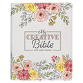 KJV My Creative Bible White Floral Black Letter Edition, devotional journaling Bible with artwork