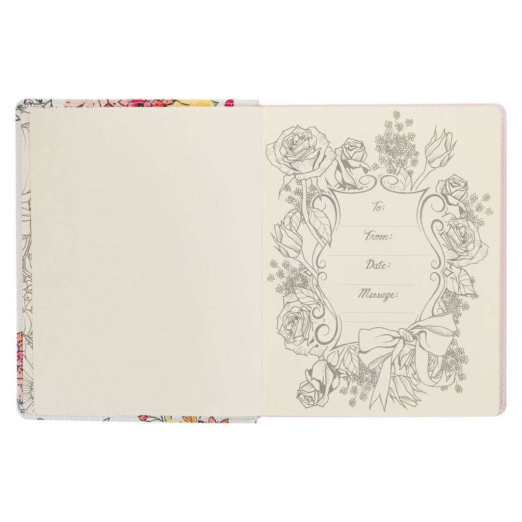 KJV My Creative Bible White Floral Black Letter Edition, devotional journaling Bible with artwork
