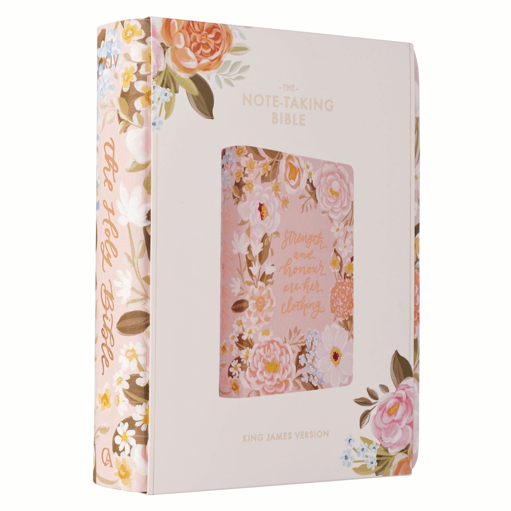 KJV Note-Taking Bible, Pink Floral (Black Letter Edition)