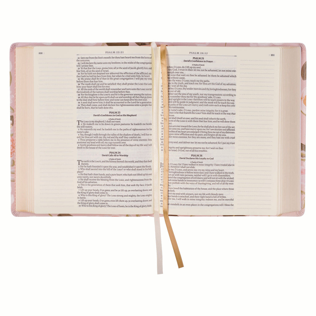 KJV Note-Taking Bible, Pink Floral (Black Letter Edition)