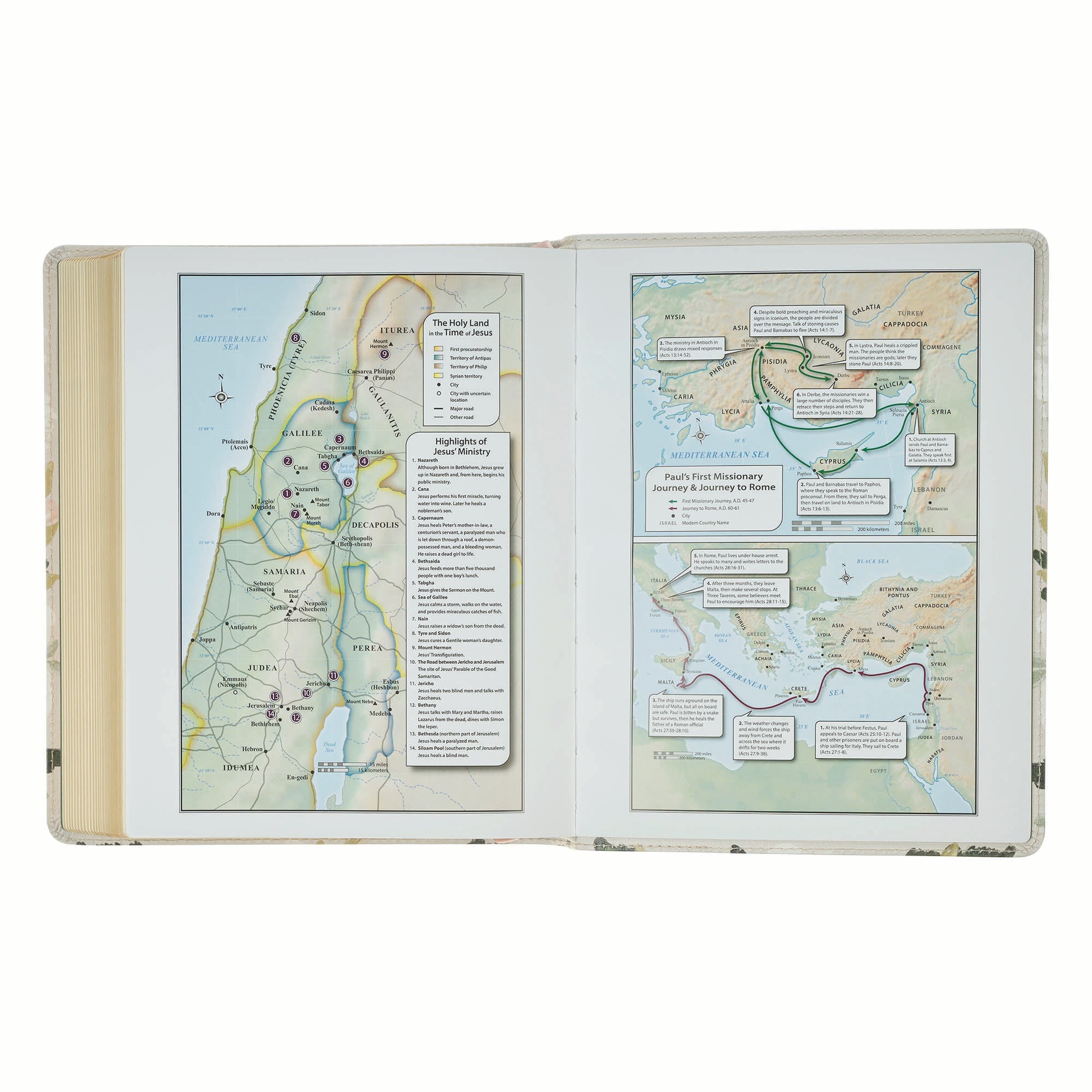 KJV Journaling Bible with Cream Floral Printed Cover, Featuring Psalm 119:97, 'He Is Our Peace'