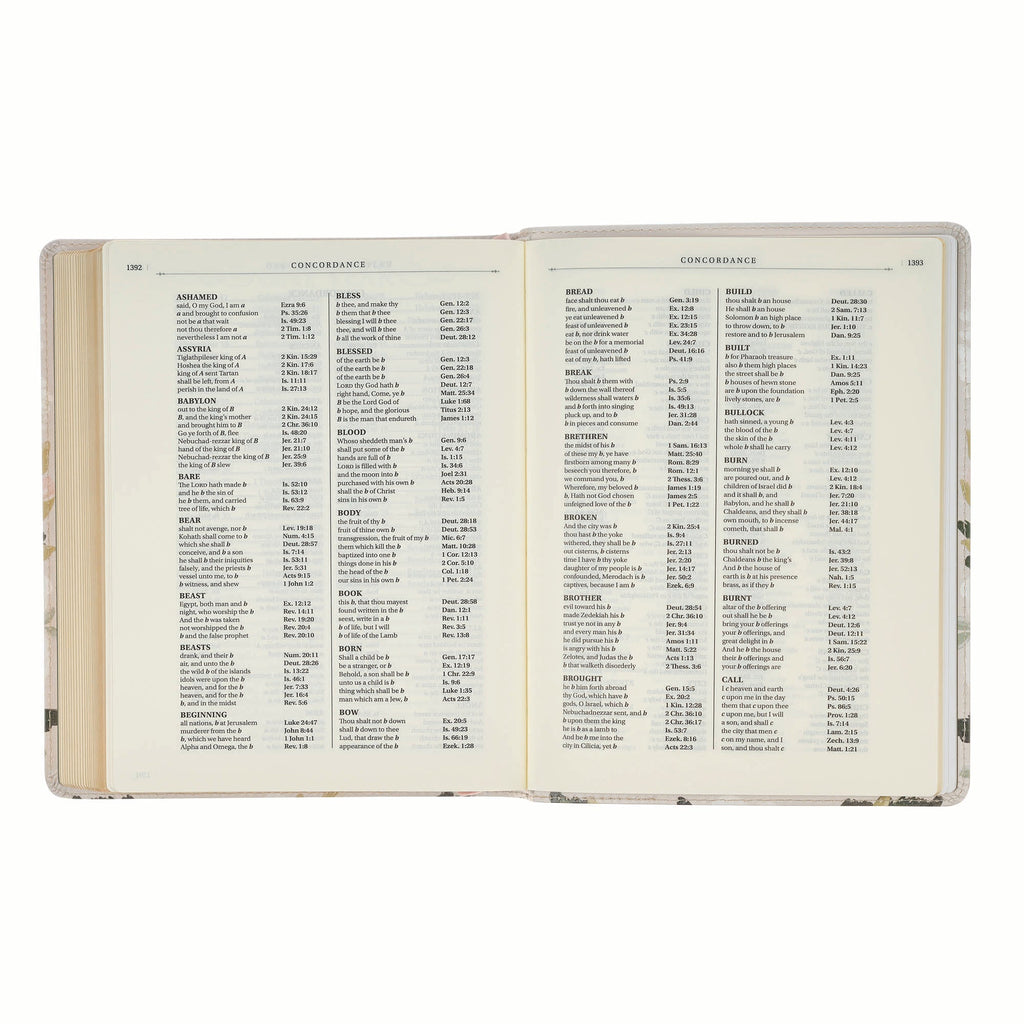 KJV Journaling Bible with Cream Floral Printed Cover, Featuring Psalm 119:97, 'He Is Our Peace'
