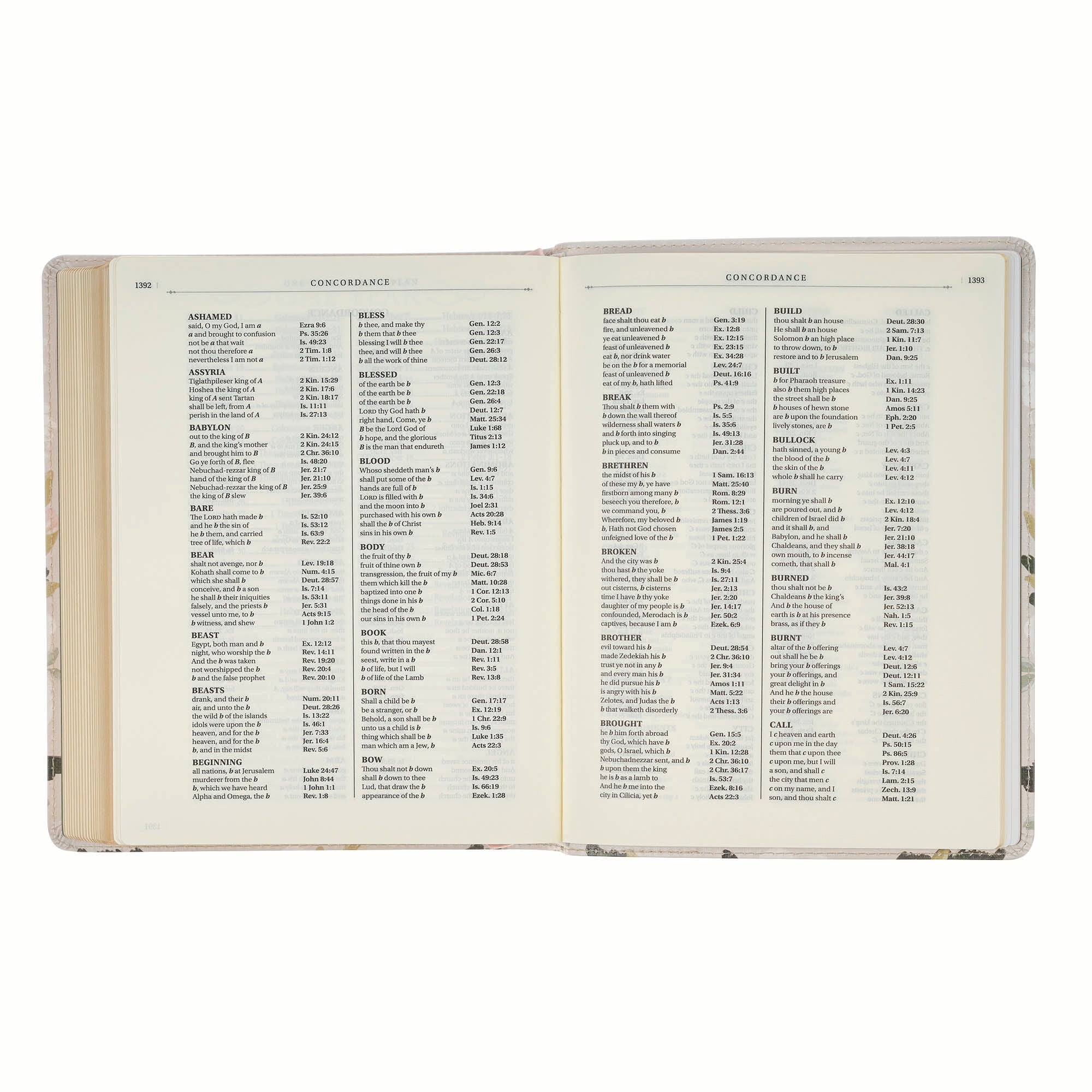 KJV Journaling Bible with Cream Floral Printed Cover, Featuring Psalm 119:97, 'He Is Our Peace'
