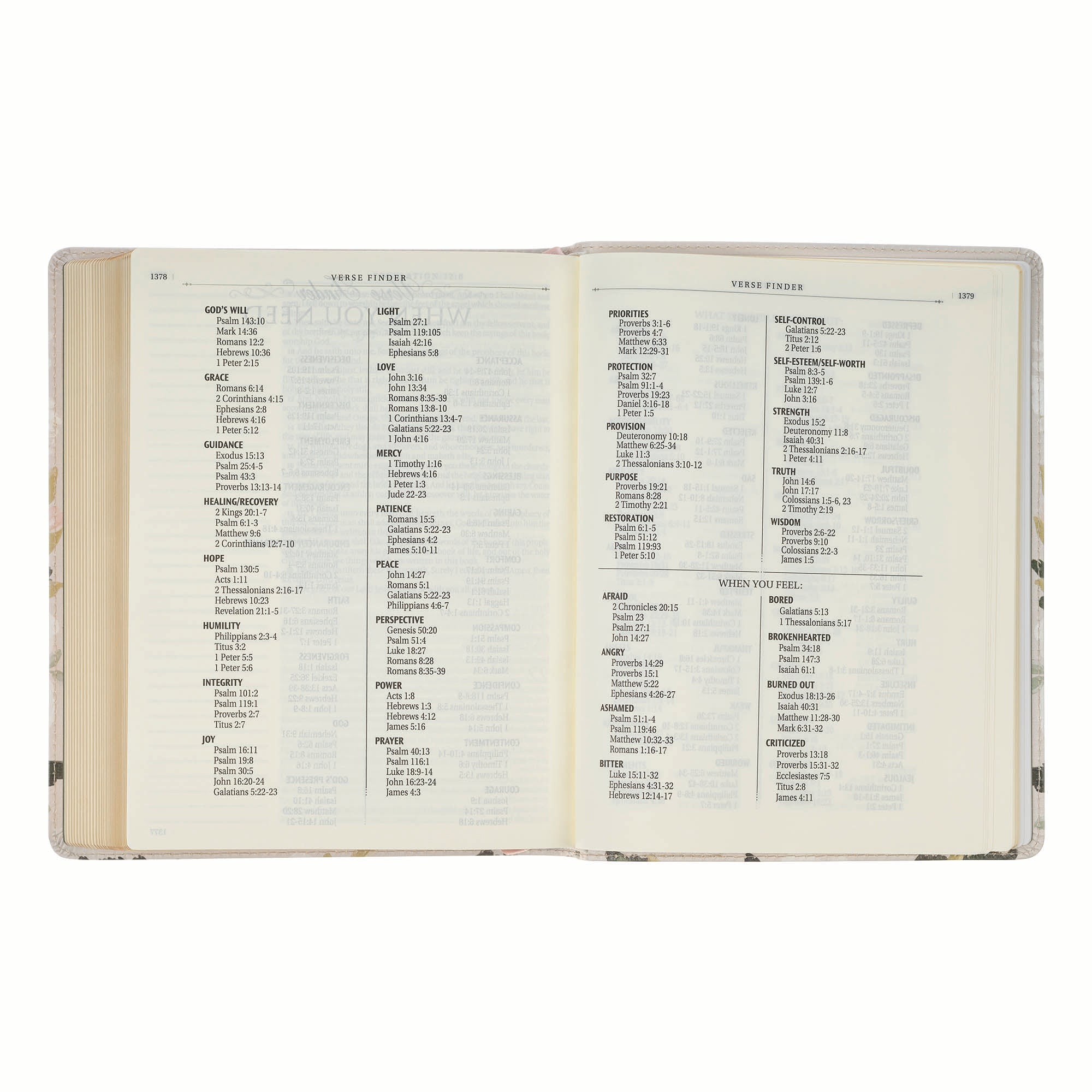 KJV Journaling Bible with Cream Floral Printed Cover, Featuring Psalm 119:97, 'He Is Our Peace'