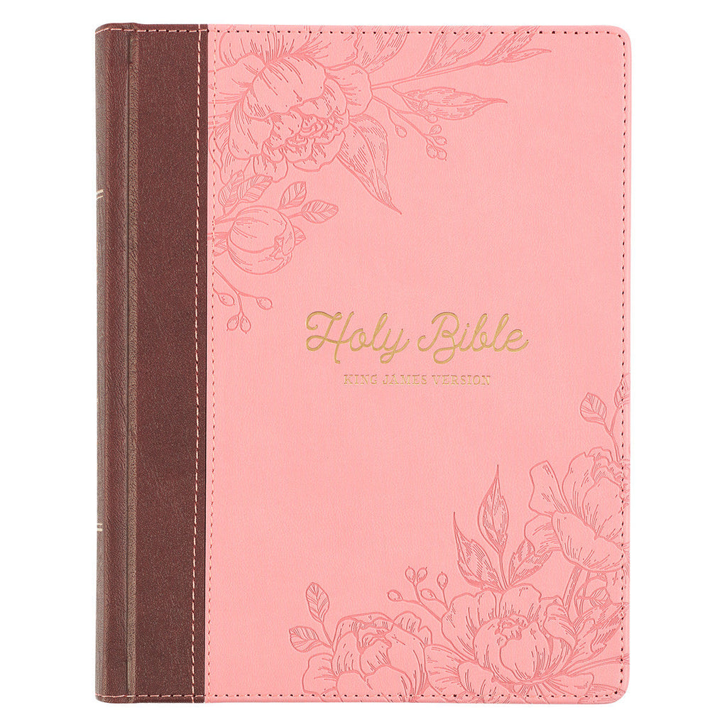 KJV Devotional Journaling Bible featuring black letter edition with black letter text and floral patterns