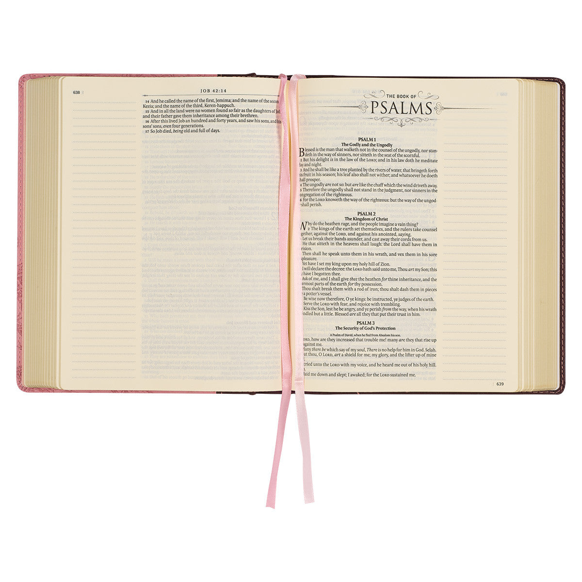 Black letter edition KJV Devotional Journaling Bible with floral patterns and ample space for notes