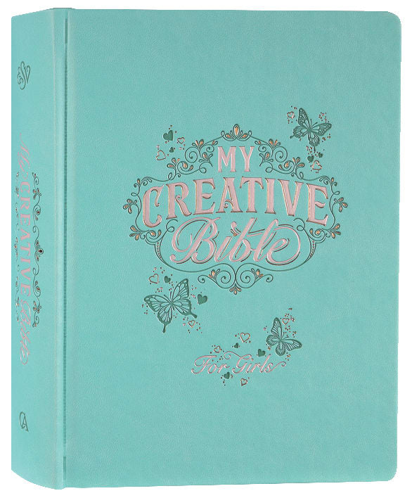 ESV My Creative Bible for Girls, a teal butterfly design, a beautifully crafted Bible for young girls.