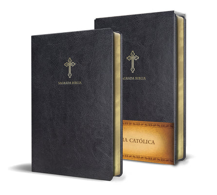 Catholic Bible in Spanish, black compact edition, international Christian scripture