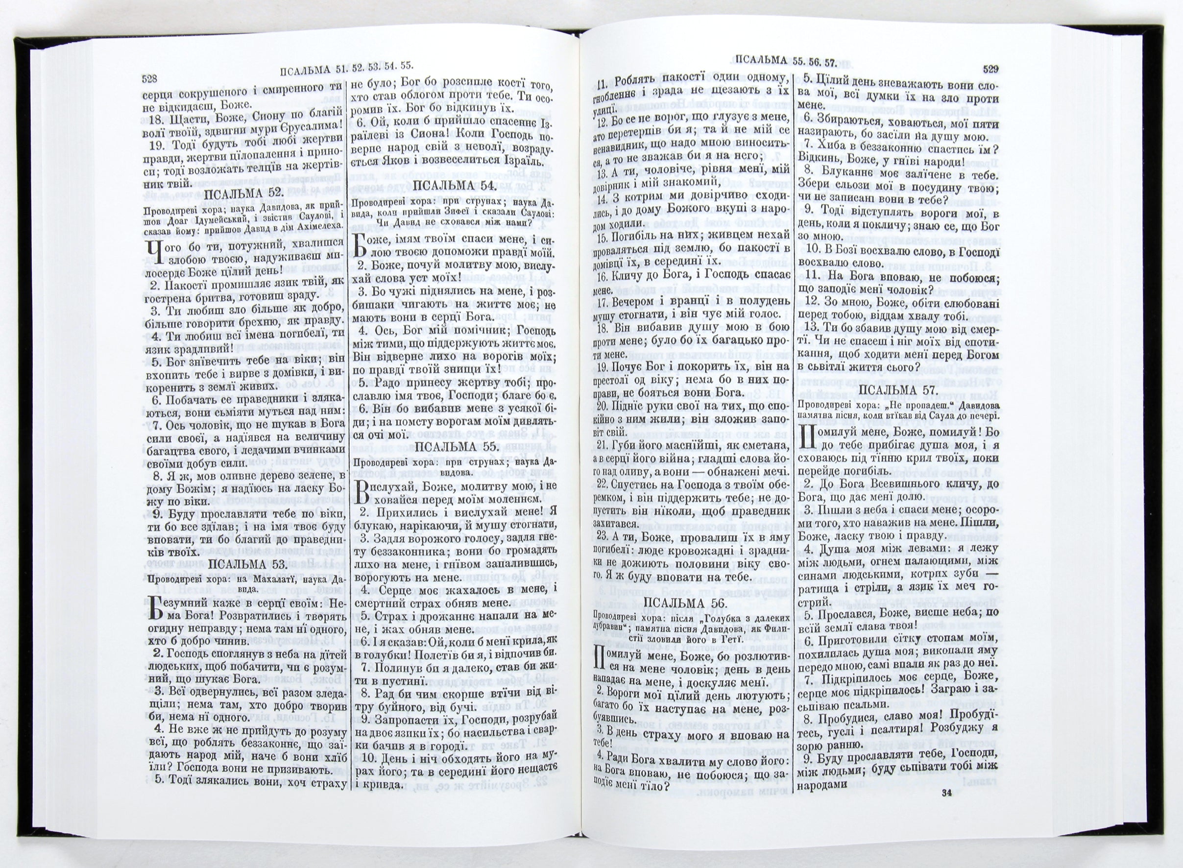 Close-up of Ukrainian International Bilingual Bible Edition with Kulish Version