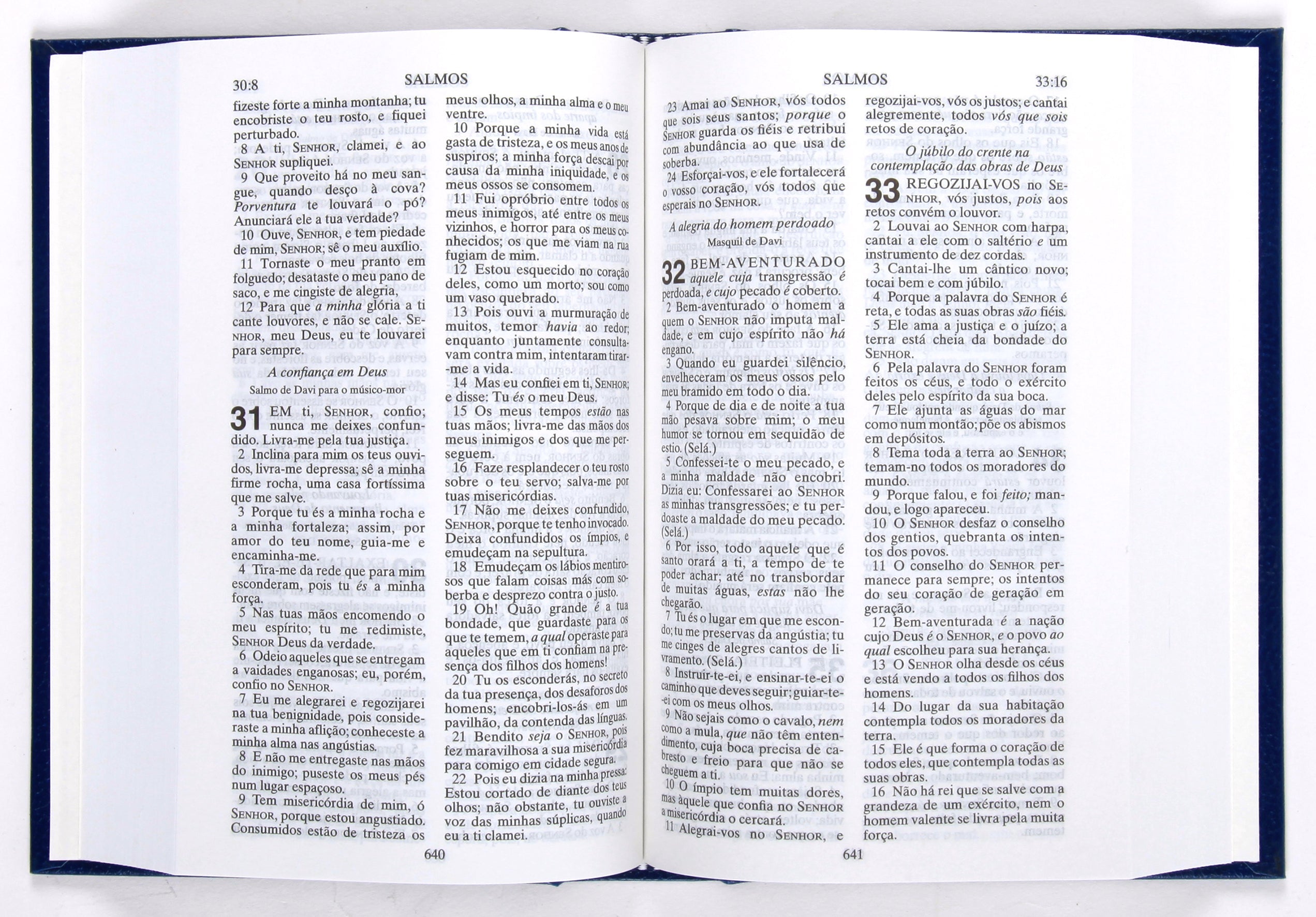 Portuguese TBS Almeida Corrigida Fiel Version Bible Blue (Brazil) (Black Letter Edition)