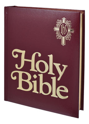 Catholic Family Bible Red Letter Edition in burgundy leather binding