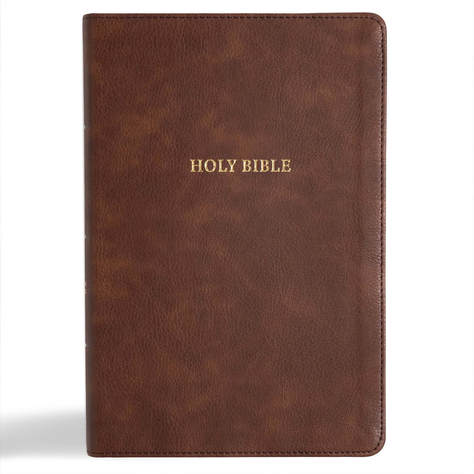 Luxury CSB Christian Standard Bible in premium brown leather edition with comfortable, easy-to-read design.