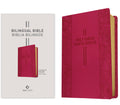 Nueva Traduccion Viviente bilingual Spanish English Bible, pink rose cover