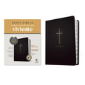 NTV Amplified Edition Marginal Reference Bible with Filament in Black Leather binding, Spanish Red Letter Edition