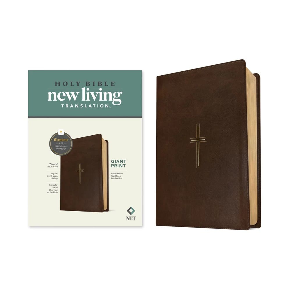 Giant print Bible with red letter edition and rustic brown cover