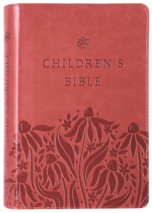 ESV Children's Bible in Coral leather bound edition