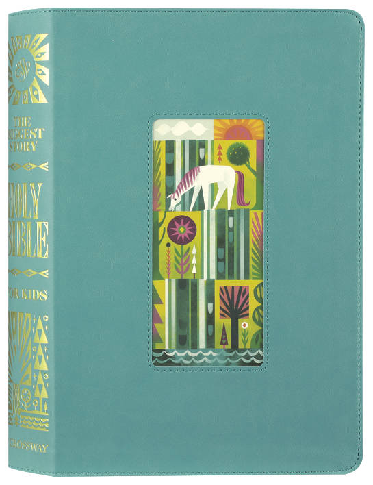 ESV The Biggest Story Holy Bible for Kids in Teal Waterfall Design