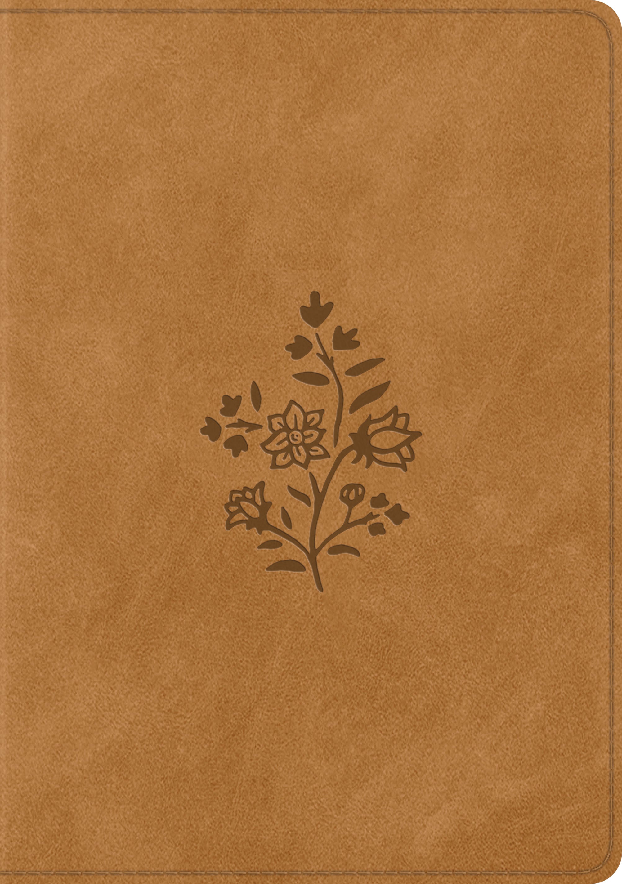 Explore the ESV Single Column Journaling Bible featuring nubuck caramel leather and a beautiful wildflower design.