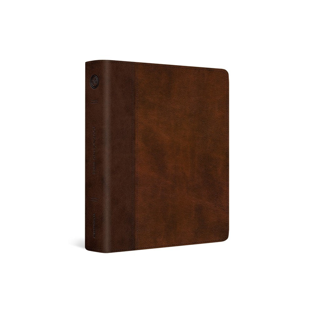 Red letter edition journaling bible with timeless design and brown tan cover