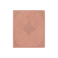 ESV Journaling Bible in red letter edition with journaling space and a blush rose, fleur-de-lis design