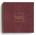 Cranberry-colored Bible with journaling space for notes and reflection