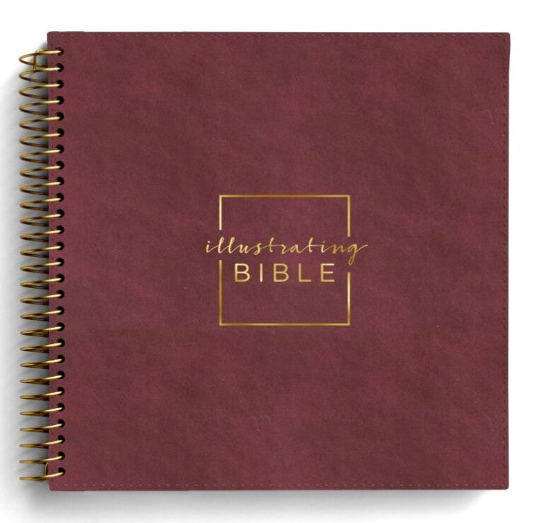 Cranberry-colored Bible with journaling space for notes and reflection