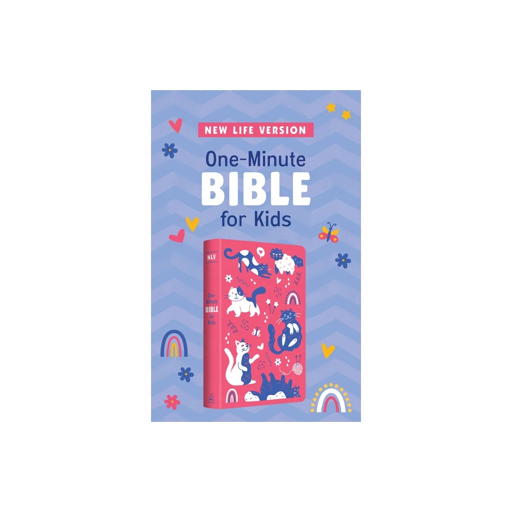 NLV One-Minute Bible for Kids, featuring cute pink cats, a fun and interactive way for children to learn about Christianity