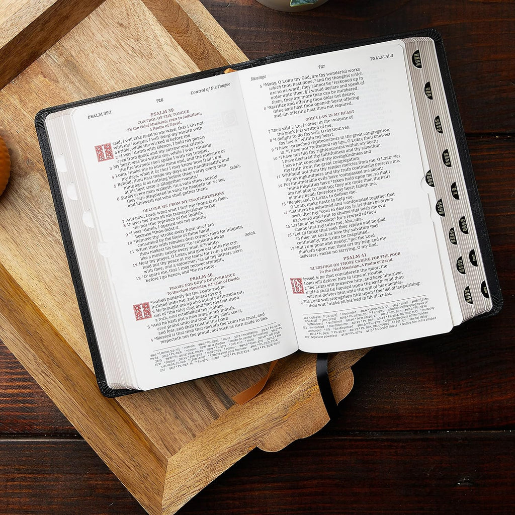 King James Version translation in a personal size reference Bible with imitation leather