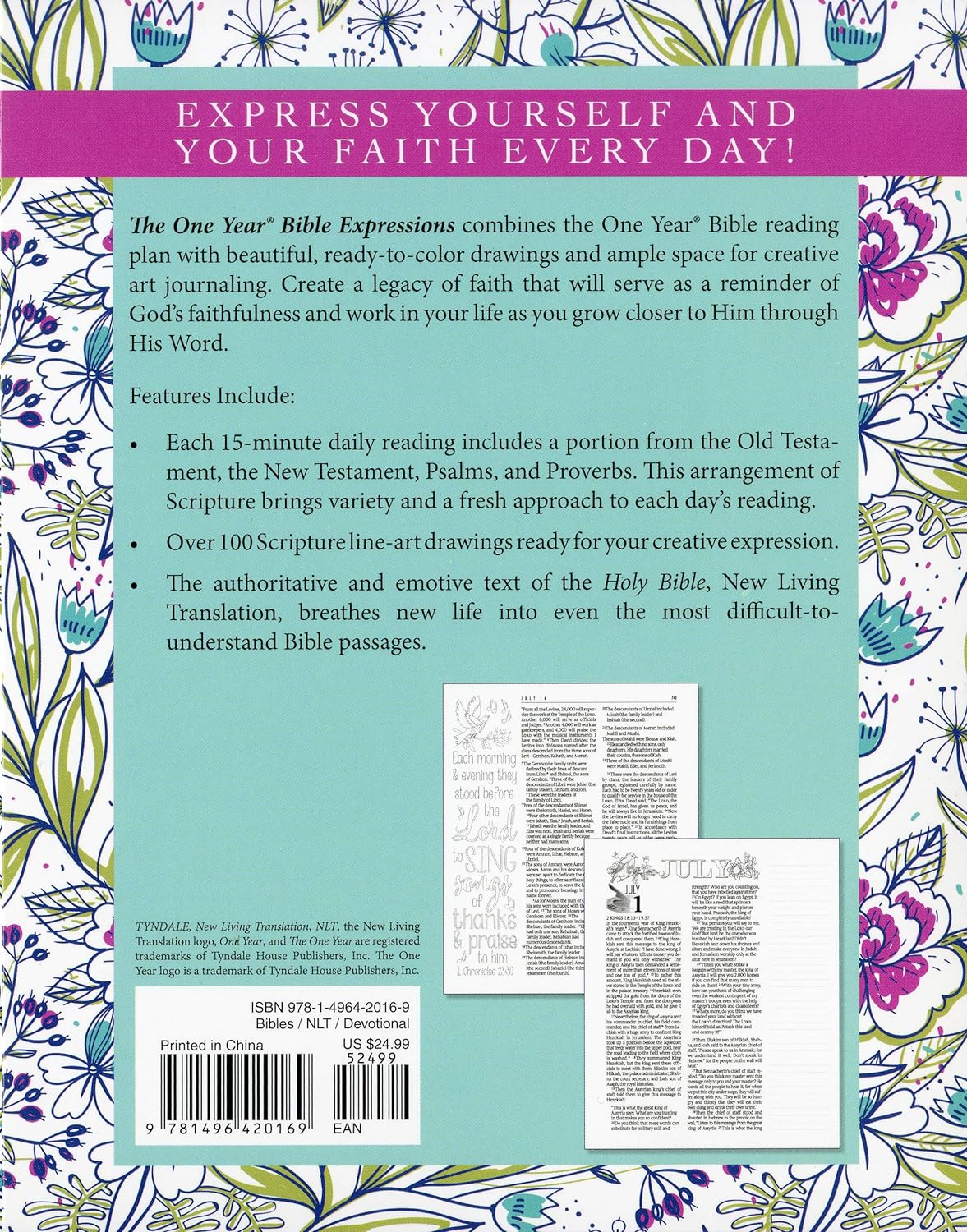 The One Year Bible Creative Expressions (One Year Bible Creative Expressions: Full Size) Paperback – Import