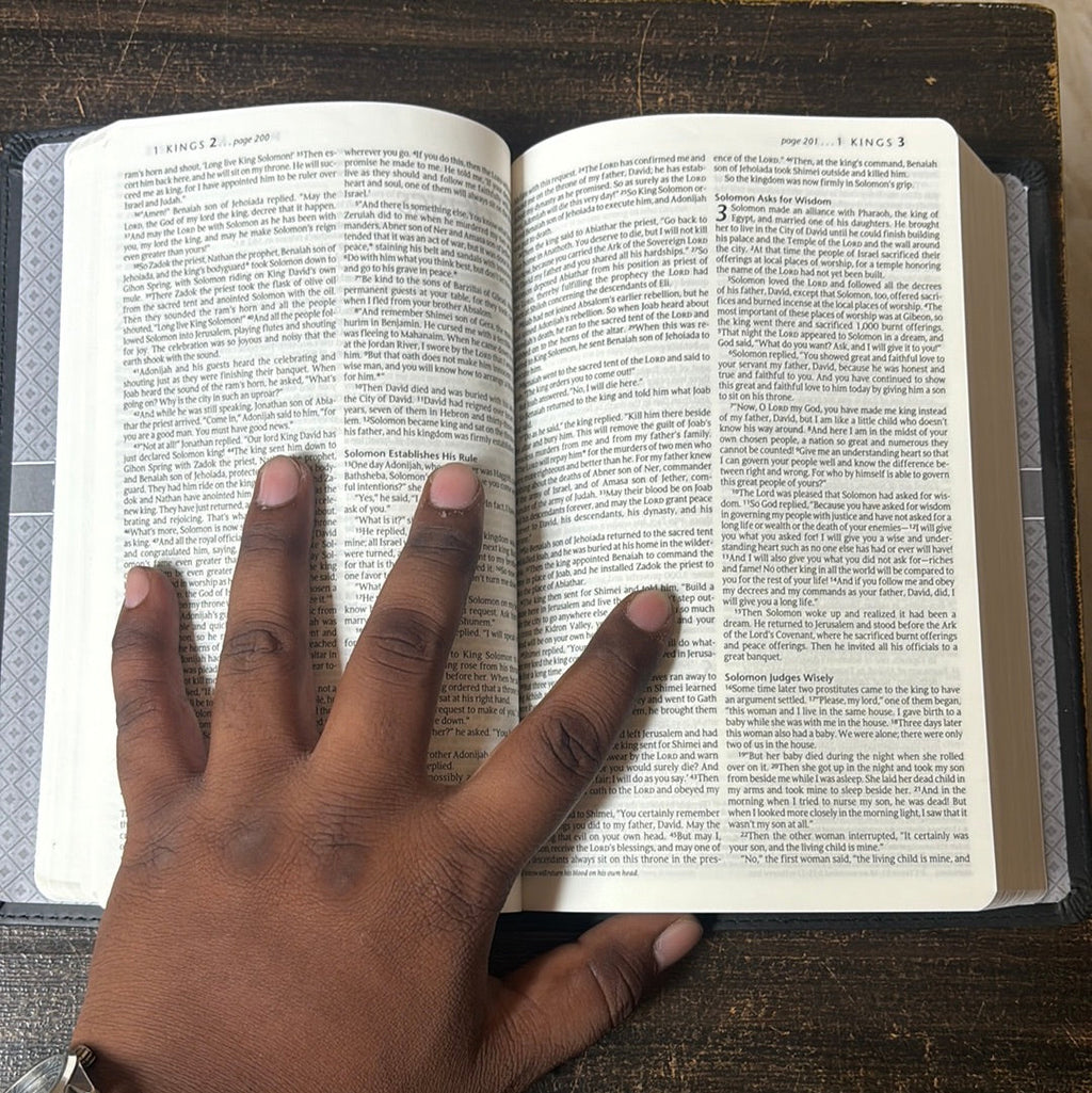 Black leather New Living Translation gift Bible