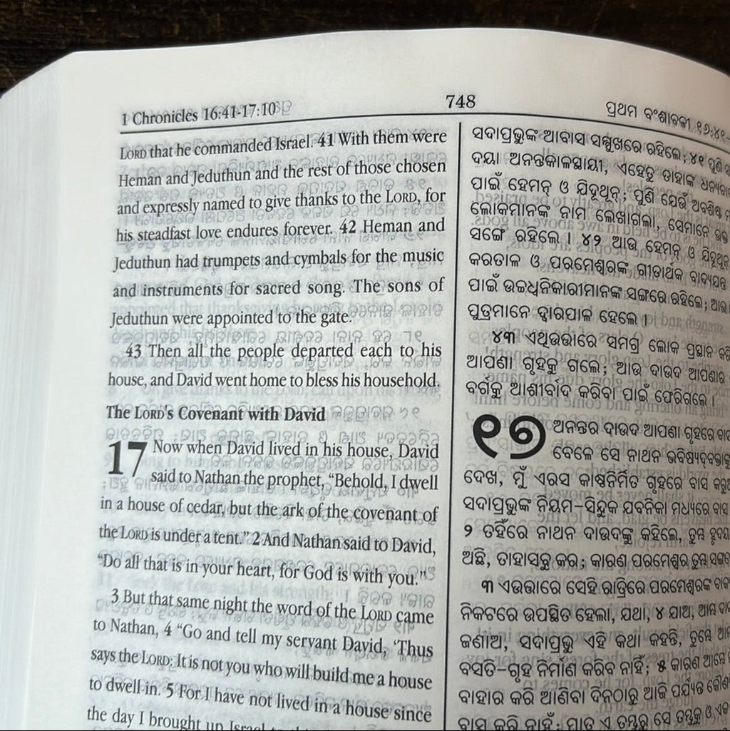 Bilingual Holy Bible English and Odia, premium PU leather