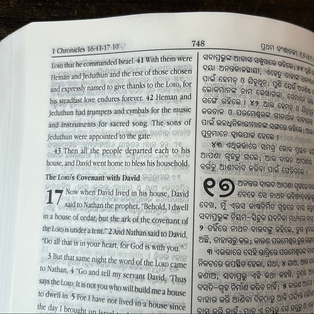 Bilingual Holy Bible English and Odia, premium PU leather