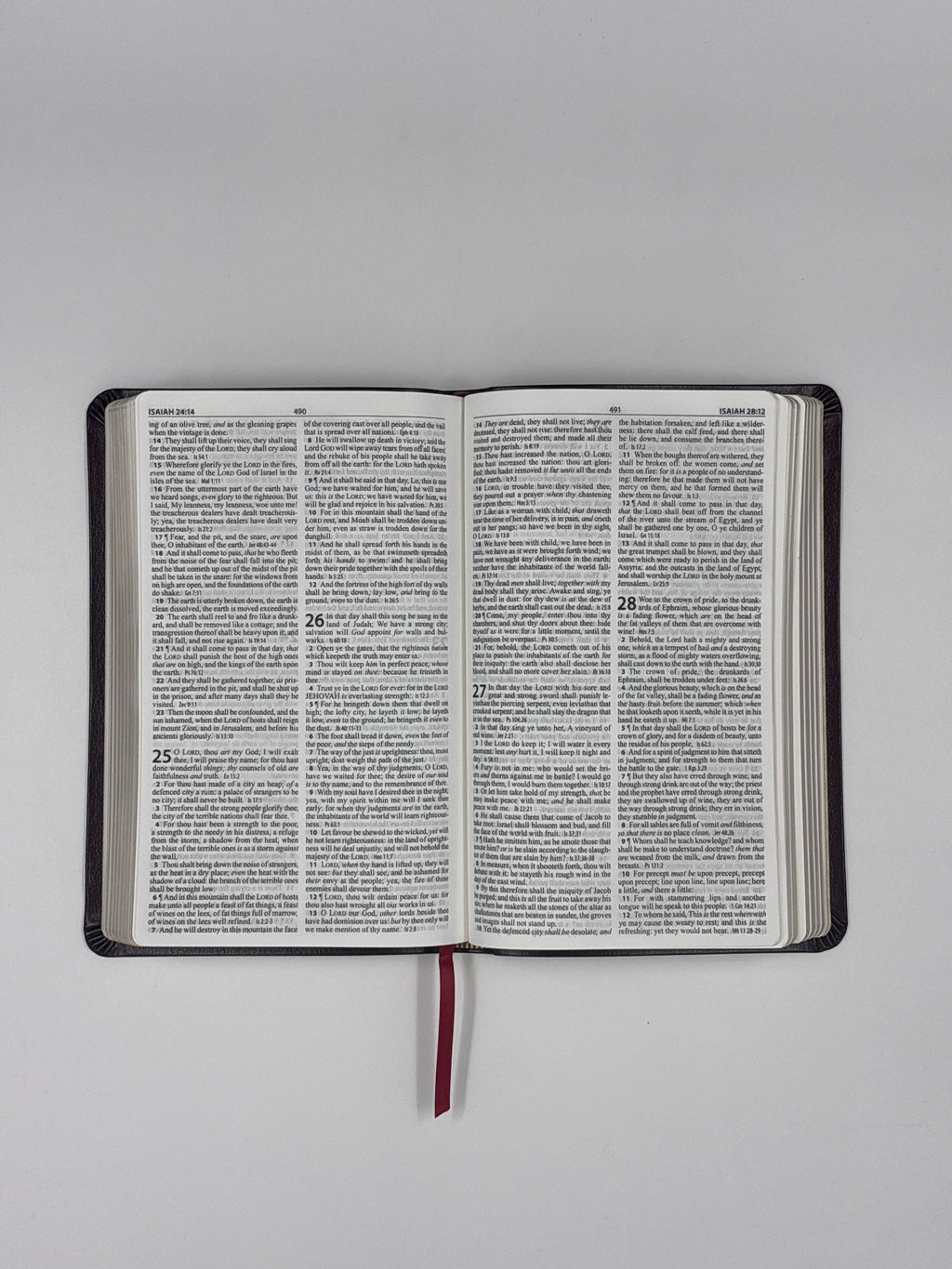 Burgundy Bonded Leather King James Version Thinline Reference Bible