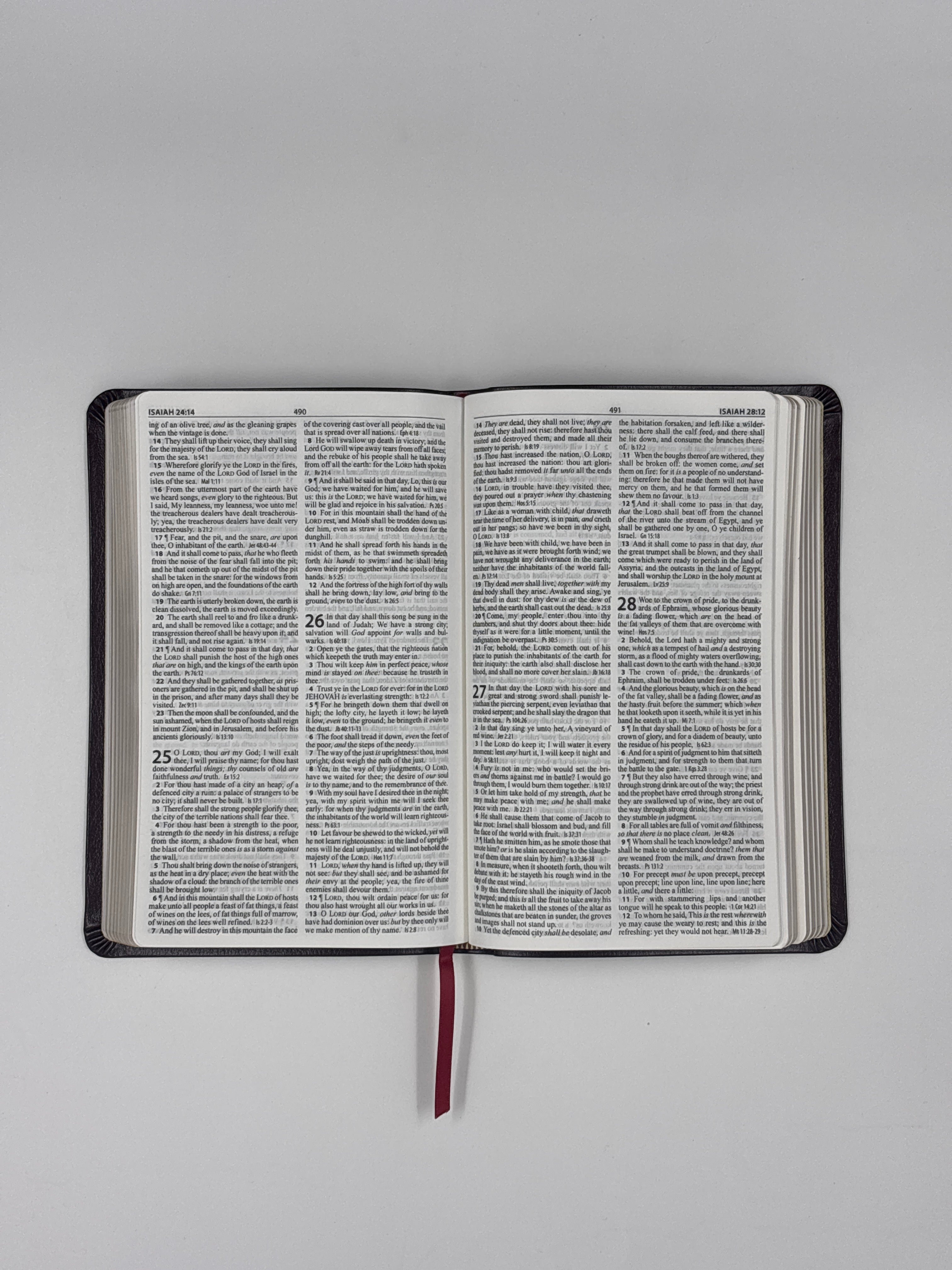 Burgundy Bonded Leather King James Version Thinline Reference Bible