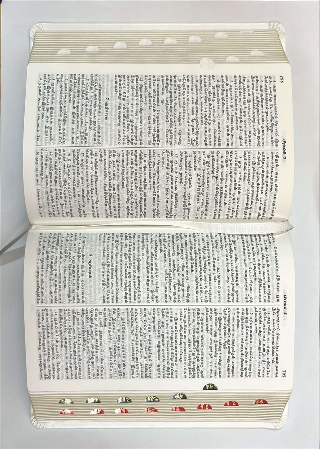 Tamil Bible, Semi-Compact Edition, White Cover, Open Type Binding, With Thumb Index (ISBN: 9788119095766)
