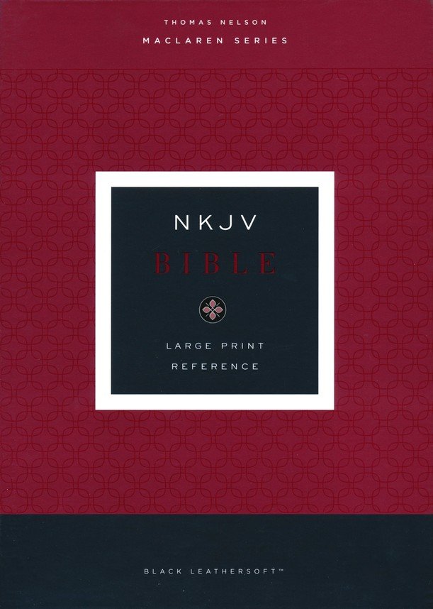 NKJV Large Print Verse-by-Verse Reference Bible in Black Leathersoft