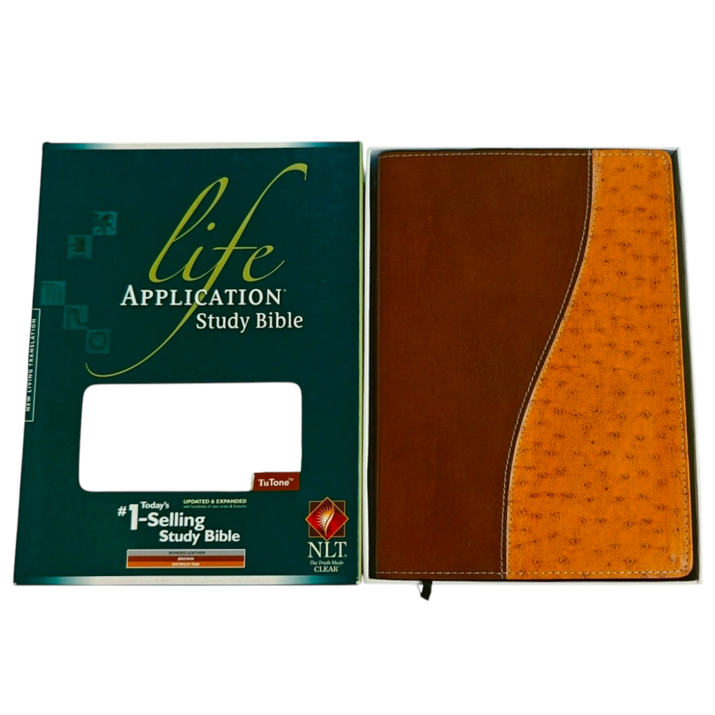 NLT Life Application Study Bible – TuTone Brown/Ostrich Tan Bonded Leather (Updated & Expanded)