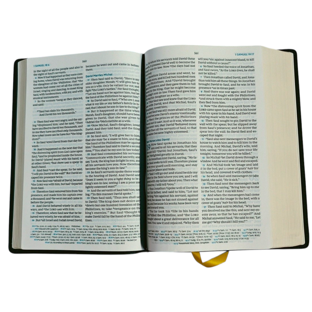 NKJV Large Print Reference Bible – MacLaren Series, Black Leathersoft (Thomas Nelson)