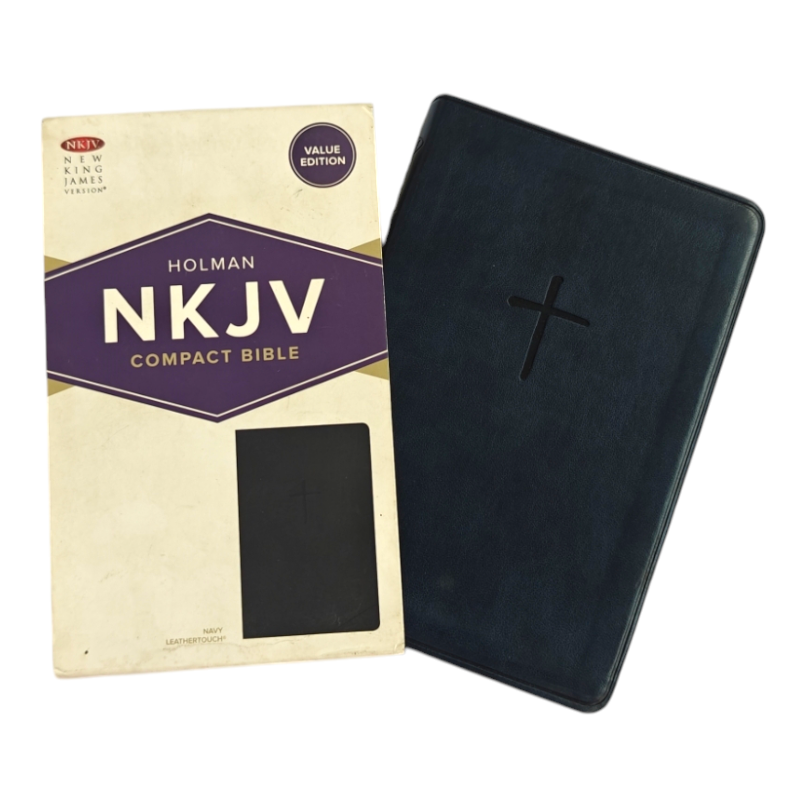 Holman NKJV Compact Bible, Value Edition – Navy LeatherTouch (Pocket & Travel Bible)