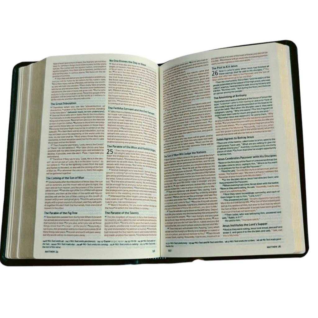 Holman NKJV Compact Bible, Value Edition – Navy LeatherTouch (Pocket & Travel Bible)