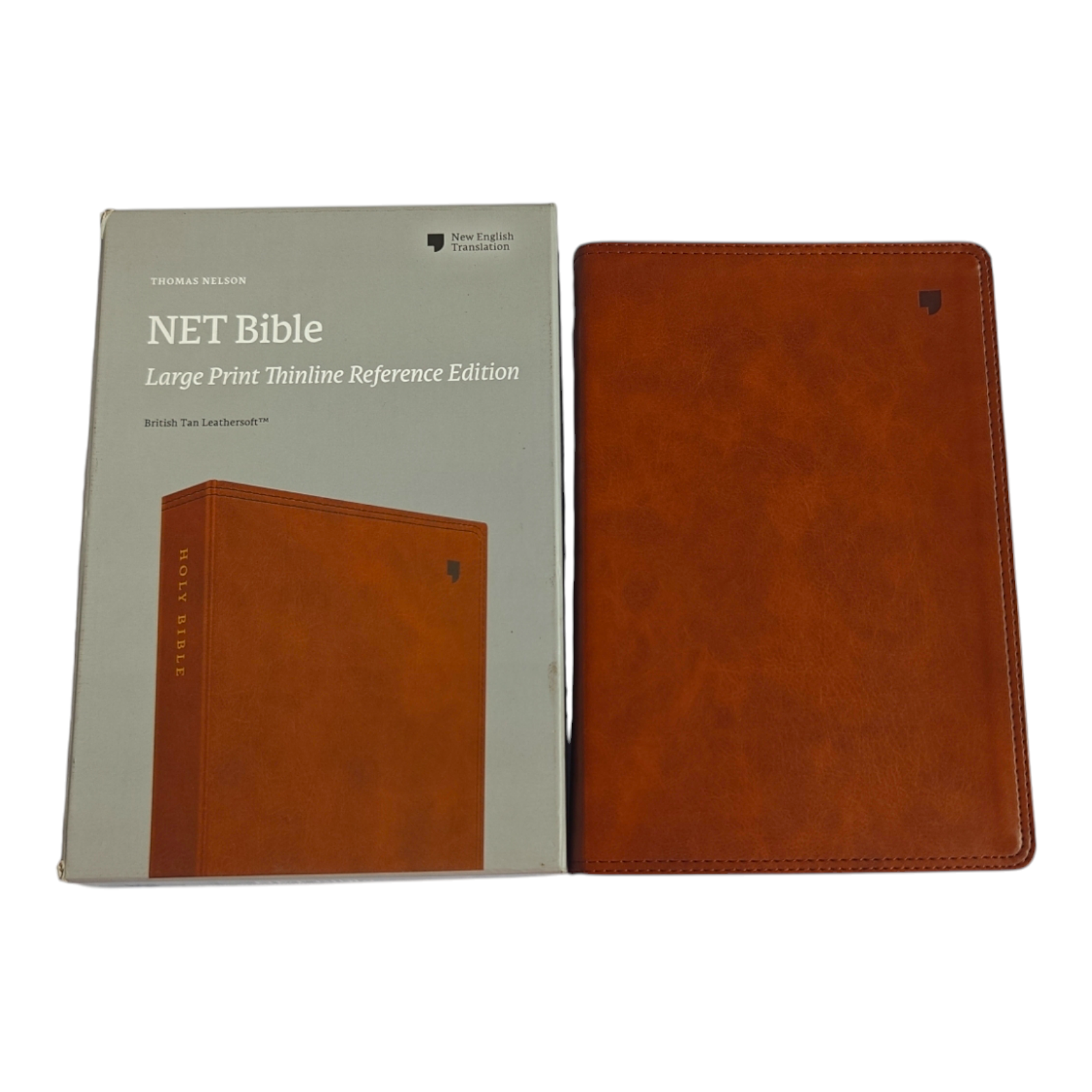 NET Bible Large Print Thinline Reference Edition – British Tan Leathersoft (Thomas Nelson)