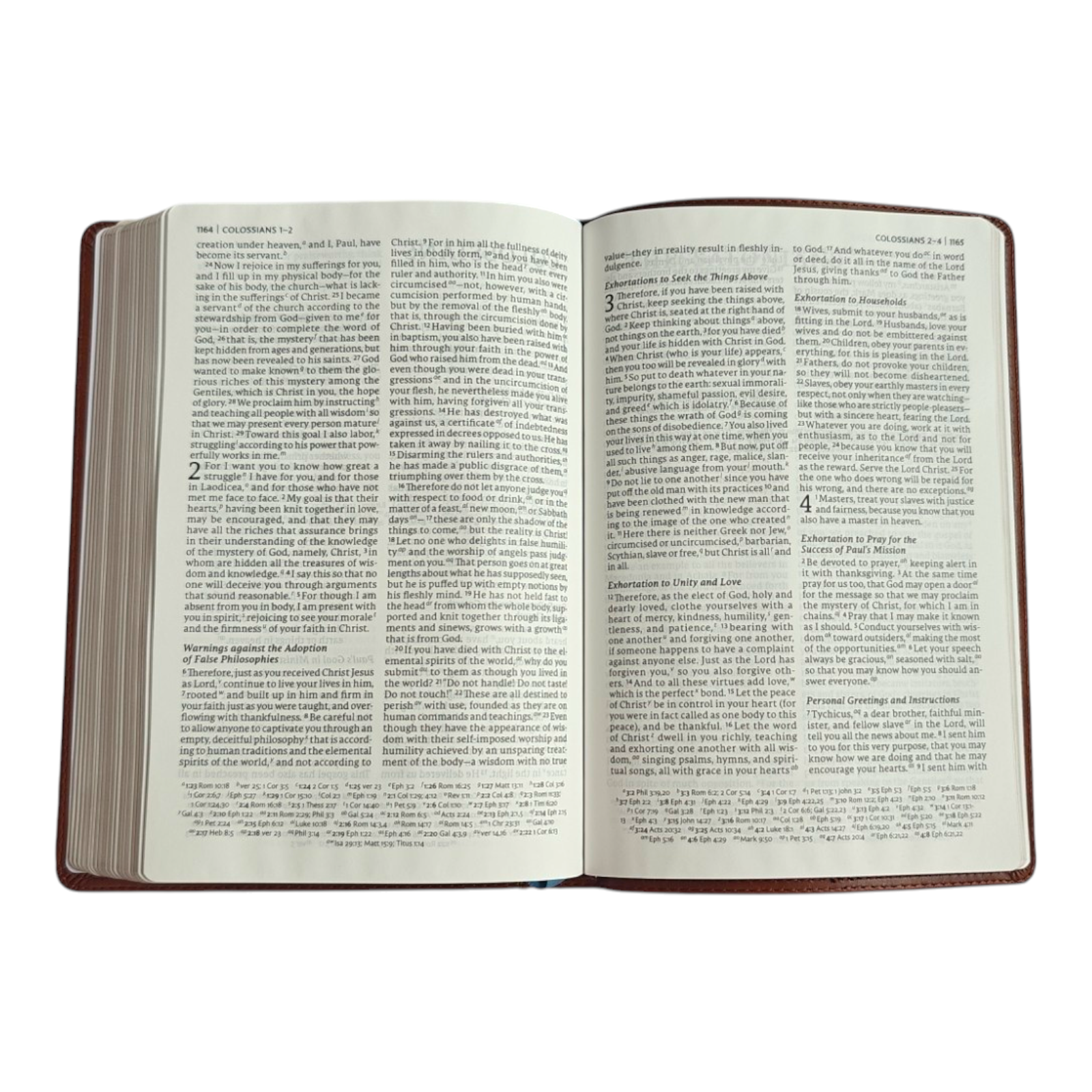 NET Bible Large Print Thinline Reference Edition – British Tan Leathersoft (Thomas Nelson)