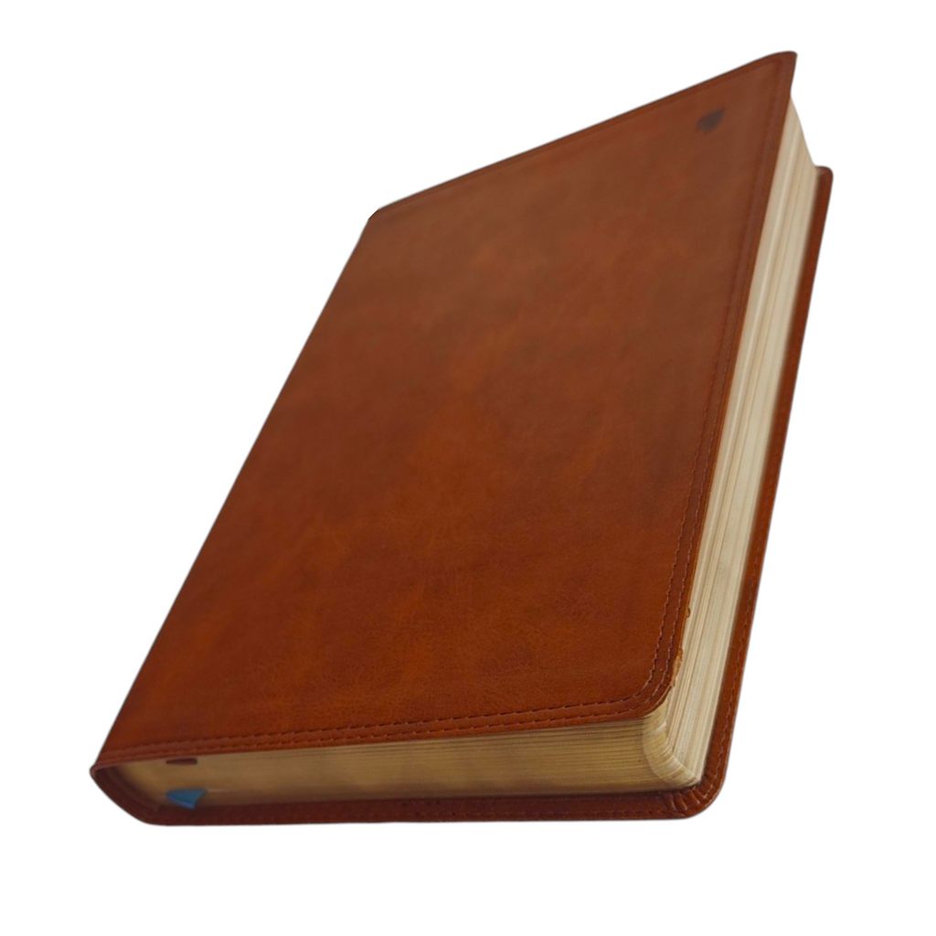 NET Bible Large Print Thinline Reference Edition – British Tan Leathersoft (Thomas Nelson)