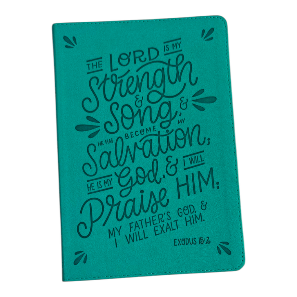 NKJV Verse Art Thinline Bible – Teal Leathersoft, Exodus 15:2 (Thomas Nelson Cover Collection)